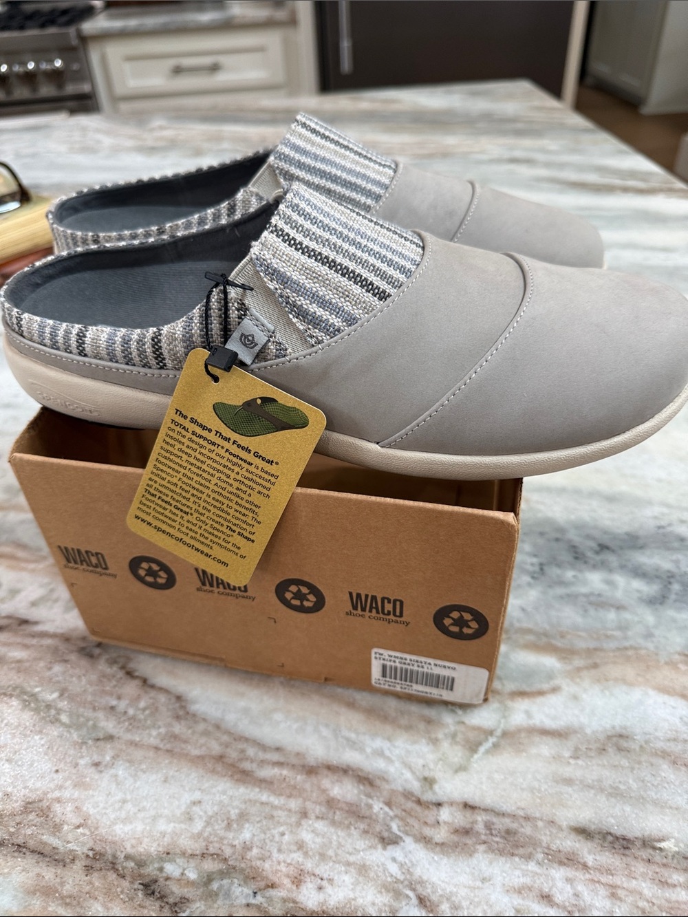Women’s NWT SPENCO gray 
 SZ 11B slip ons mules